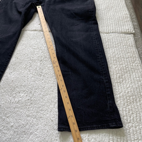 Levis 501 Jeans Men's 42x30 Black Dark Wash Straight Button Fly Denim - Picture 10 of 13